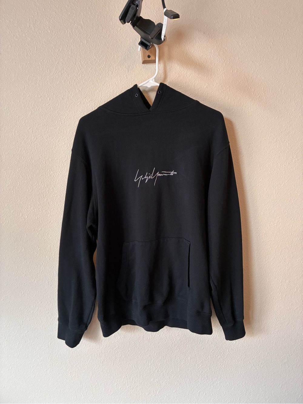 New Era Black Hoodie with White Script - Men - Picture 1 of 4